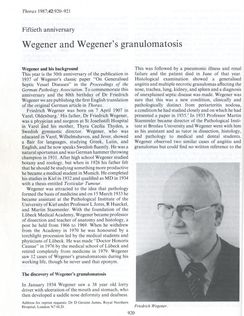 Biografia del Dr Friedrich Wegener Dr Rafael Socías